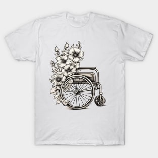 Floral Wheelchair Tattoo T-Shirt